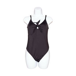 Vestidos Front Tie One Piece Swimsuit Black Size M 5903